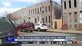 New fire in Southwest Baltimore following arson arrests