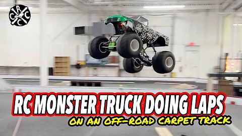 Freestyle RC Monster Truck On A Carpet Buggy Track