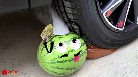 Crushing Crunchy & Soft Things by Car Experiment Doodles Watermelon, Nails Woa Doodles 1080p2