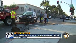 Stolen car involved in hit-and-run crash