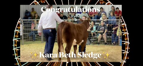Congratulations Kara Sledge and MILLIE 1022H SHOWIN Columbia County Fair & Livestock Show
