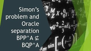 Simon’s problem and Oracle separation showing BPP^A ⊈ BQP^A