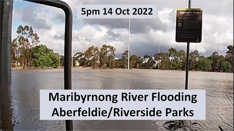 5:00 pm 14 Oct 2022 - Maribyrnong River Flooding (Go Pro)