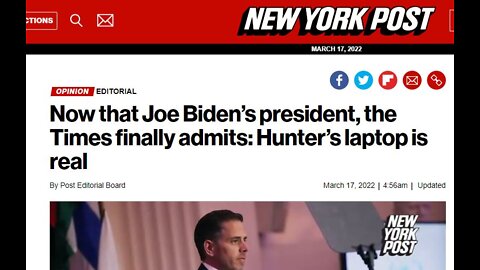New York Times Confirms Hunter Biden Laptop is Real. Legacy Media Lies Again.