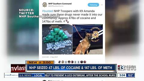 Nevada Highway Patrol tweets about drug bust