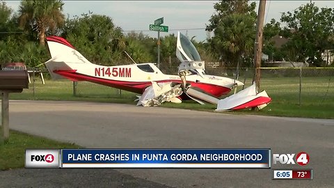 A small plane crashes in Charlotte County