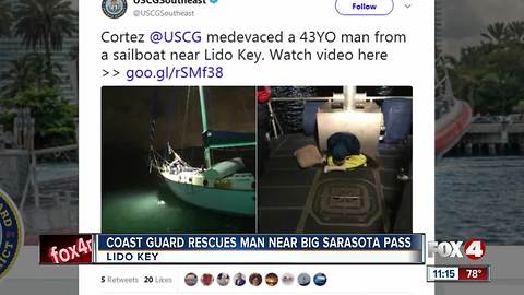 Coast Guard medevacs man from sailboat near Lido Key