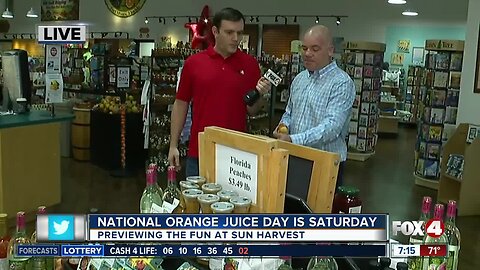 Previewing Orange Juice Day and Peach season at Sun Harvest - 7am live report