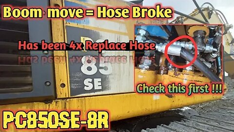 If boom up hose at swing is broken ? check this first !!!
