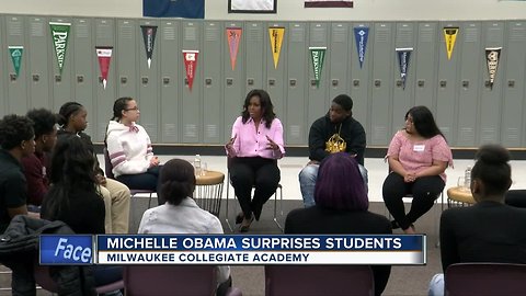 Michelle Obama, Conan O'Brien surprise students in Milwaukee