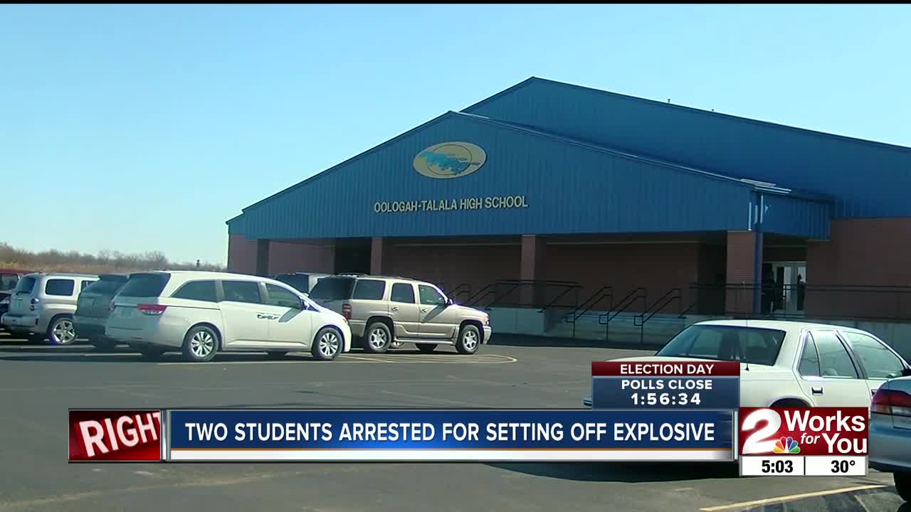 Two students arrested for setting off explosive
