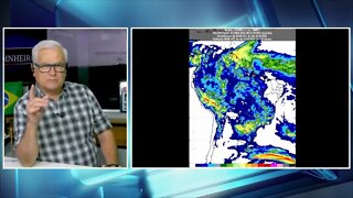 Chuvas fortes no sul e corredor de umidade do Leste para centro-norte do País. Alerta de granizo