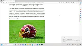 Native American Group Trying To Bring Back Redskins Name Is Told They're A Fake Group By The Team