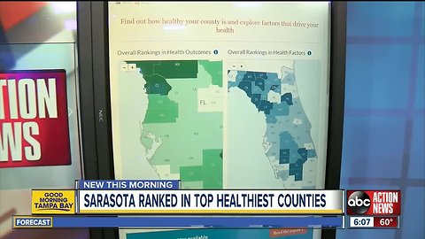 Tampa Bay area counties ranked among healthiest counties in FL