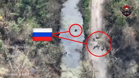 Moment Ukrainian artillery destroys a group of Russian troops in the Kherson region