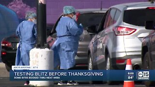 Thanksgiving testing blitz, some sites booked through next week