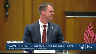 Gov. Stitt talks about school plan
