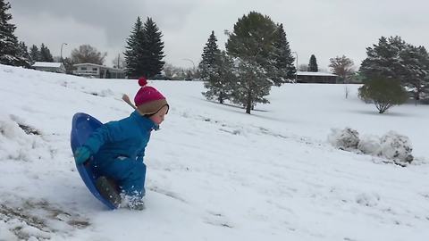 Little Boy’s Sledding Fail