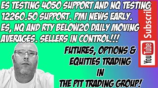 Sellers In Control - ES E mini S&P500 NQ NASDAQ 100 Premarket Trade Plan - The Pit Futures Trading