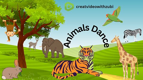 Animal Dance with Lion, Tiger & Elephants Cartoon Video