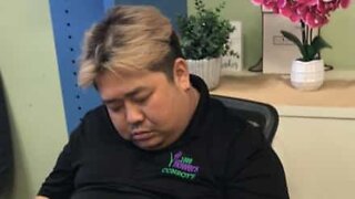 Employee caught sleeping on the job