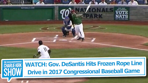 WATCH: Gov. DeSantis Hits Frozen Rope Line Drive in 2017 Congressional Baseball Game