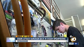 Shark attack survivor back in ocean spearfishing