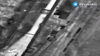 Russian aircraft records night strike on a hideout building with a lot of Ukrainian soldiers ins