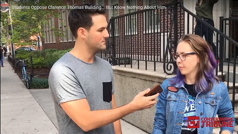 Smug Student Compares Clarence Thomas to Hitler Then Interviewer Wipes Smile Off His Face