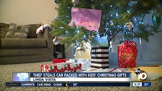 Thief steals mom's car packed with kids' Christmas gifts