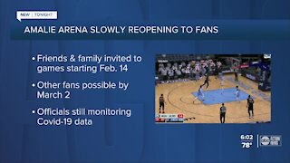 Amalie Arena will begin allowing some fans at Raptors games