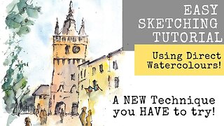 Direct Watercolour and Ink Urban Sketching made Simple - A Line And Wash Watercolor Tutorial