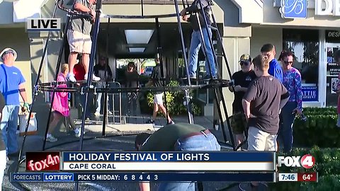 Crews get ready for Cape Coral's Holiday Festival of Lights - 7:30am live report