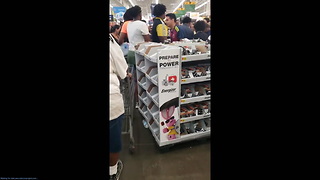 Security Tries To Maintain Order at Chaotic Walmart as Florence Looms