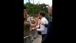 The Moment President Macron Is SLAPPED By A Protestor