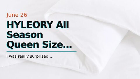 HYLEORY All Season Queen Size Bed Comforter - Cooling Down Alternative Quilted Duvet Insert wit...