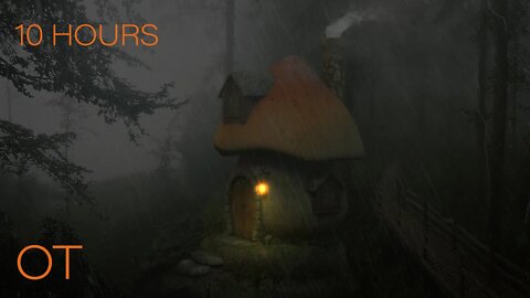 Enchanting Stormy Night in a Little Mushroom House | Thunder & Rain Sounds Ambience | 8 HOURS