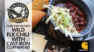 Wild Elk Chili and Cast Iron Cornbread with The Outdoors Chef