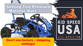 Mototec Go Kart Tire Pressure