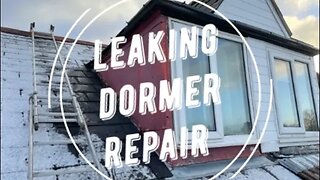 Leaking Roof Dormer Repair - new lead soakers for roof slates, shiplap cladding & EPDM flat roof.