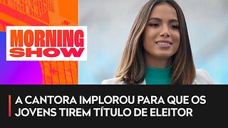 Anitta implora que jovens votem: "Não salvo o país sozinha"