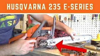 How to tighten chain on Husqvarna 235 e-series chainsaw
