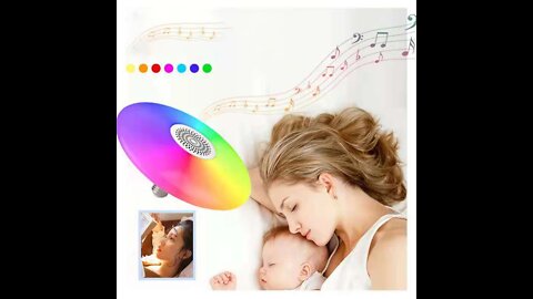 Smart Led Bulb Music Light RGB+White UFO Wall Lamp Bluetooth Speaker 24 Keys Remote Control Light