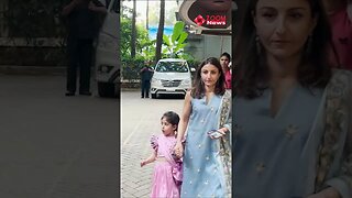 Soha Ali Khan CUTELY holds her daughter's hand as they visit Saif Ali Khan 😍