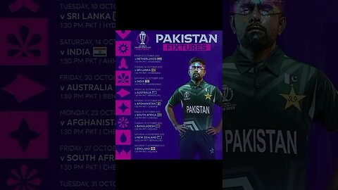 Pakistan schedule for world cup 2023 🔥 #cricket #worldcup #crickethighlights #pakistancricket #viral