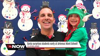 Santa makes a surprise visit at a school in Cleveland