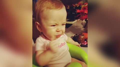 Mom Feeds Baby Girl SOUR WAR HEAD Candy