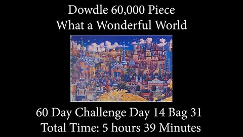 60,000 Piece Challenge What a Wonderful World Jigsaw Puzzle Time Lapse - Day 14 Bag 31!