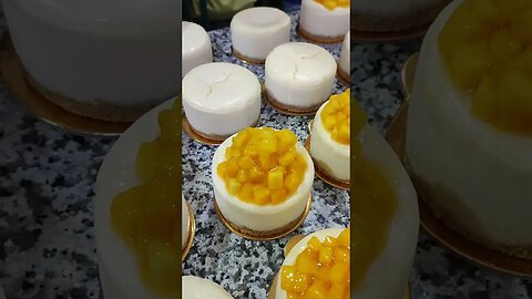 Fresh Mango on the top #shortsviral #satisfying #yummy #mangocheesecake #asmrsounds #ideas