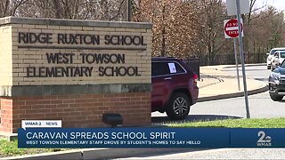 Caravan Spreads School Spirit: West Towson Elementary staff drove by students' homes to say hello